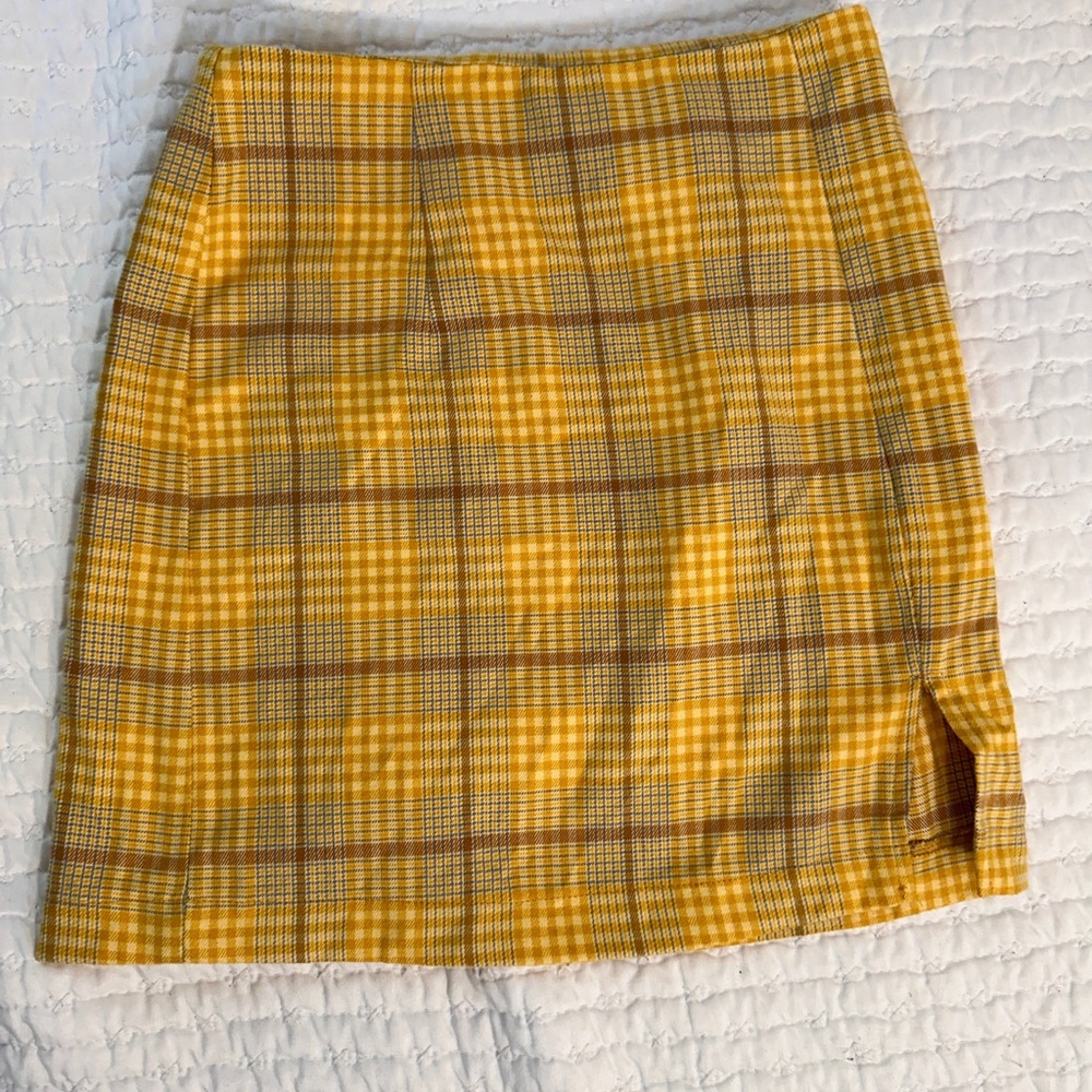 Yellow plaid skirt